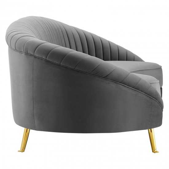 Camber Channel Tufted Performance Velvet Sofa