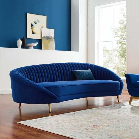 Camber Channel Tufted Performance Velvet Sofa