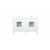 Ziva 60" White Double Vanity, Cultured Marble Top, White Square Sink and no Mirror