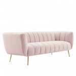 Favour Channel Tufted Performance Velvet Sofa