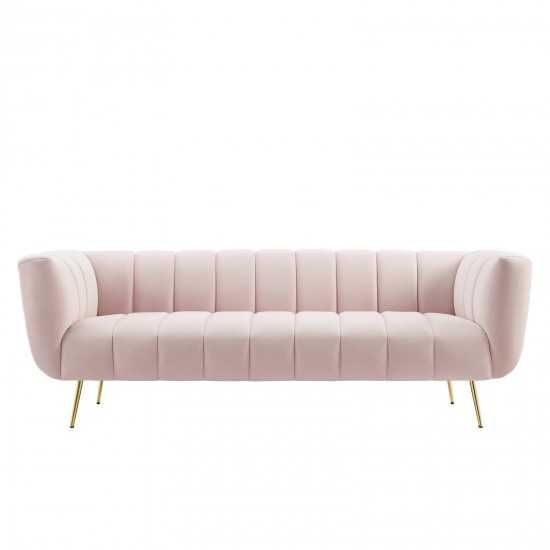 Favour Channel Tufted Performance Velvet Sofa