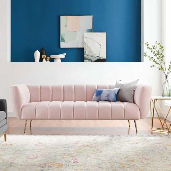 Favour Channel Tufted Performance Velvet Sofa