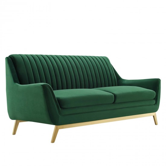 Winsome Channel Tufted Performance Velvet Sofa