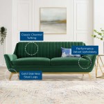 Winsome Channel Tufted Performance Velvet Sofa