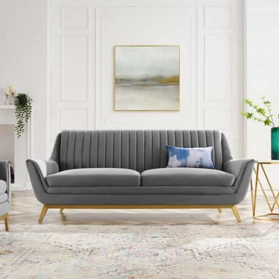 Winsome Channel Tufted Performance Velvet Sofa