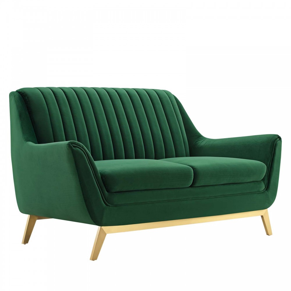 Winsome Channel Tufted Performance Velvet Loveseat