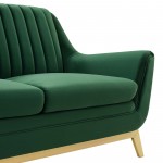 Winsome Channel Tufted Performance Velvet Loveseat