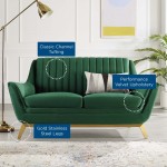 Winsome Channel Tufted Performance Velvet Loveseat