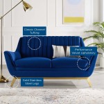 Winsome Channel Tufted Performance Velvet Loveseat