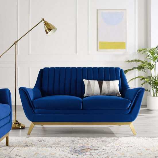 Winsome Channel Tufted Performance Velvet Loveseat