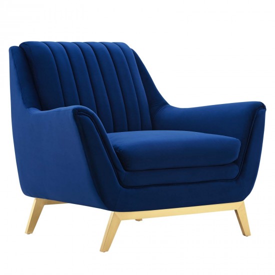 Winsome Channel Tufted Performance Velvet Armchair