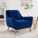 Winsome Channel Tufted Performance Velvet Armchair