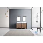 Ziva 60" Rustic Barnwood Double Vanity, Cultured Marble Top, White Square Sink and 22" Mirrors w/ Faucet