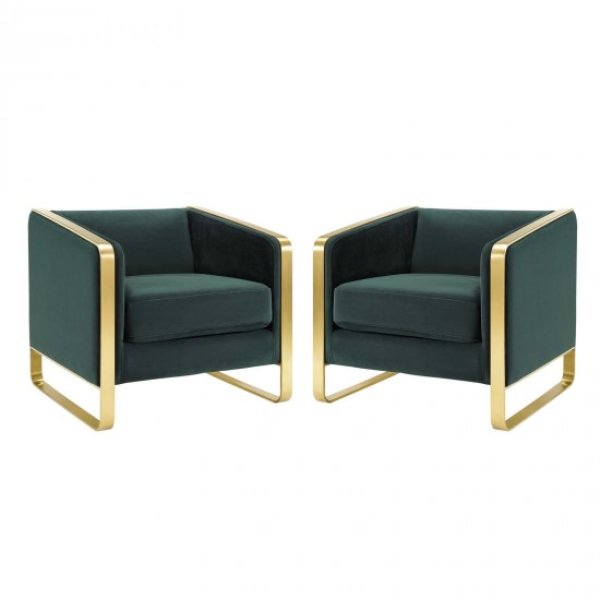 Visualize Armchair Performance Velvet Set of 2