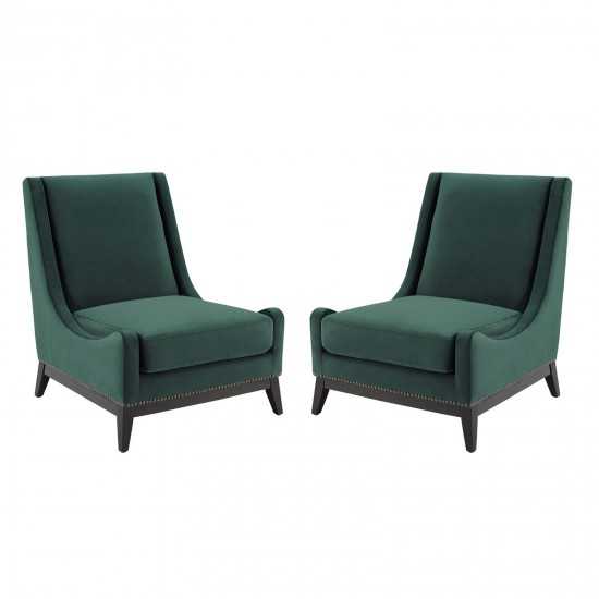 Confident Lounge Chair Upholstered Performance Velvet Set of 2