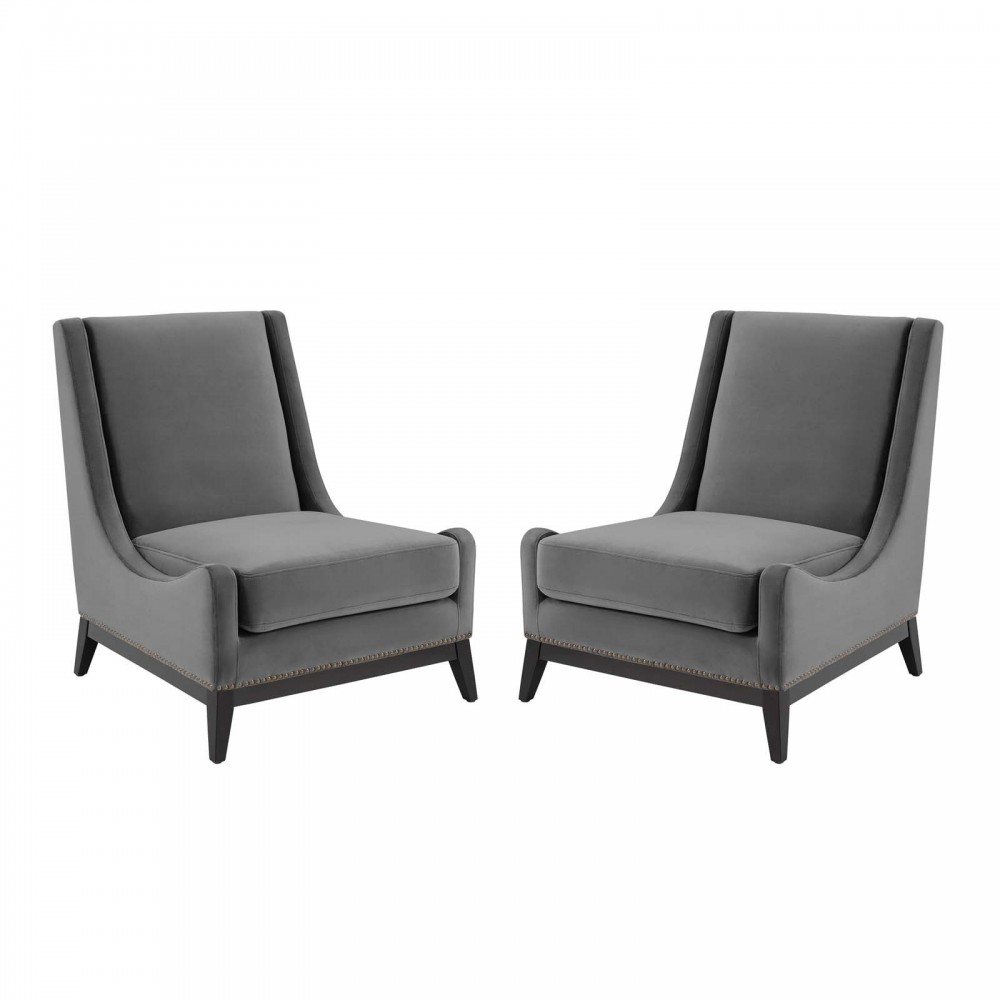 Confident Lounge Chair Upholstered Performance Velvet Set of 2 Confident Lounge Chair Upholstered Performance Velvet Set of 2