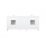 Ziva 80" White Double Vanity, Cultured Marble Top, White Square Sink and no Mirror