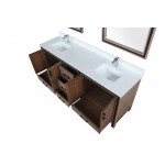 Ziva 80" Rustic Barnwood Double Vanity, Cultured Marble Top, White Square Sink and 30" Mirrors w/ Faucet