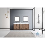 Ziva 80" Rustic Barnwood Double Vanity, Cultured Marble Top, White Square Sink and 30" Mirrors w/ Faucet