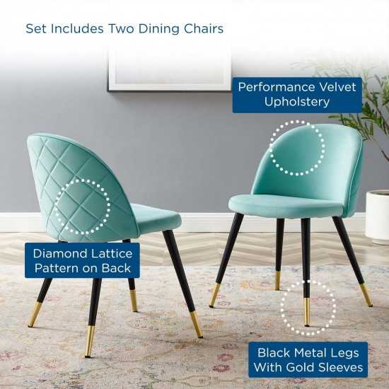 Cordial Performance Velvet Dining Chairs - Set of 2