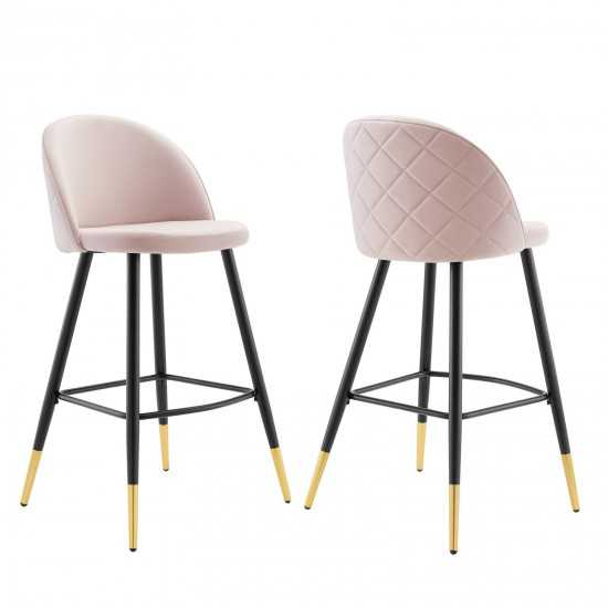 Cordial Performance Velvet Bar Stools - Set of 2