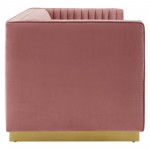 Sanguine Vertical Channel Tufted Performance Velvet Loveseat