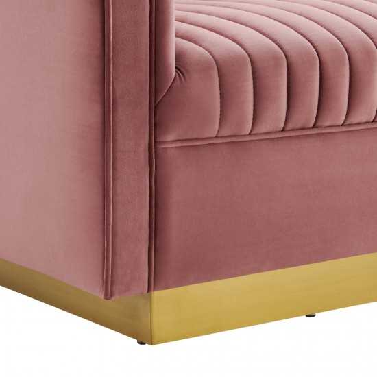 Sanguine Vertical Channel Tufted Performance Velvet Loveseat