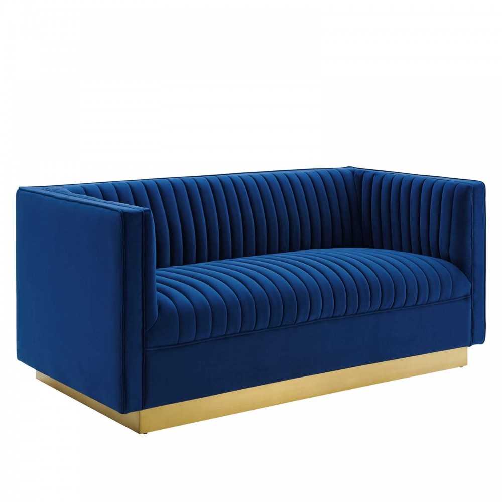 Sanguine Vertical Channel Tufted Performance Velvet Loveseat Sanguine Vertical Channel Tufted Performance Velvet Loveseat