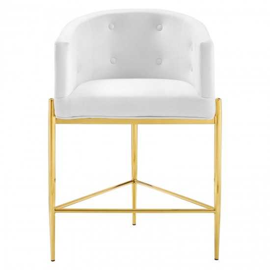 Savour Tufted Performance Velvet Counter Stool Set of 2