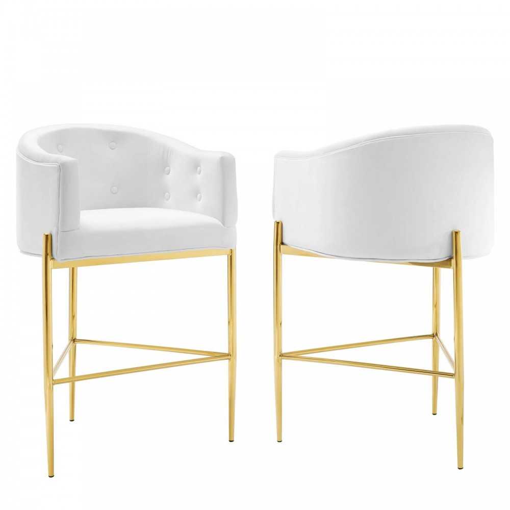 Savour Tufted Performance Velvet Bar Stool Set of 2 Savour Tufted Performance Velvet Bar Stool Set of 2