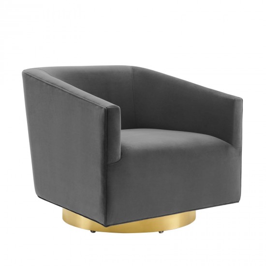 Twist Accent Lounge Performance Velvet Swivel Chair