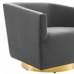 Twist Accent Lounge Performance Velvet Swivel Chair