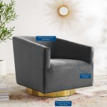 Twist Accent Lounge Performance Velvet Swivel Chair