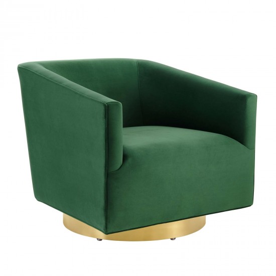 Twist Accent Lounge Performance Velvet Swivel Chair