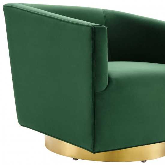 Twist Accent Lounge Performance Velvet Swivel Chair