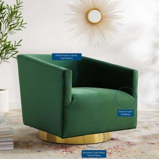 Twist Accent Lounge Performance Velvet Swivel Chair