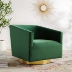 Twist Accent Lounge Performance Velvet Swivel Chair