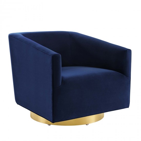 Twist Accent Lounge Performance Velvet Swivel Chair