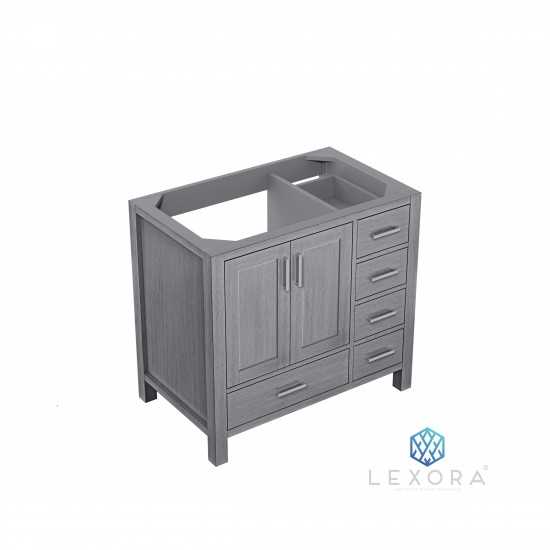 Jacques 36" Distressed Grey Vanity Cabinet Only - Left Version