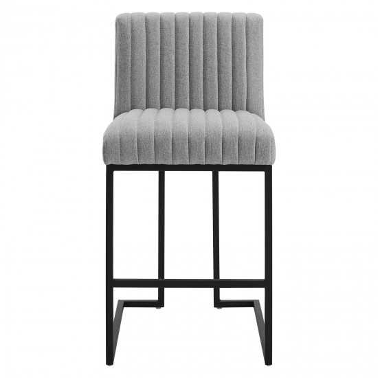 Indulge Channel Tufted Fabric Counter Stool