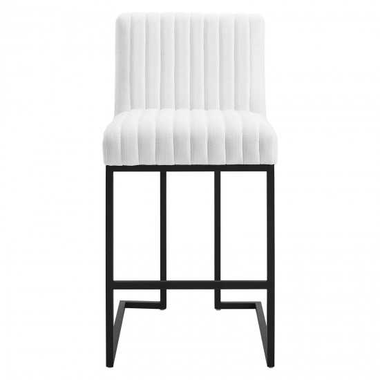 Indulge Channel Tufted Fabric Counter Stool