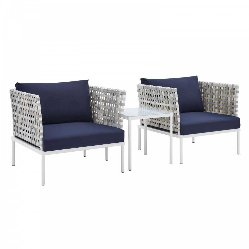 Harmony 3-Piece Sunbrella® Basket Weave Outdoor Patio Aluminum Seating Set Harmony 3-Piece Sunbrella® Basket Weave Outdoor Patio Aluminum Seating Set