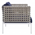 Harmony 3-Piece Sunbrella® Basket Weave Outdoor Patio Aluminum Seating Set