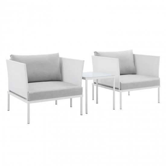 Harmony 3-Piece Sunbrella® Outdoor Patio Aluminum Seating Set