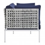 Harmony 4-Piece Sunbrella® Basket Weave Outdoor Patio Aluminum Seating Set