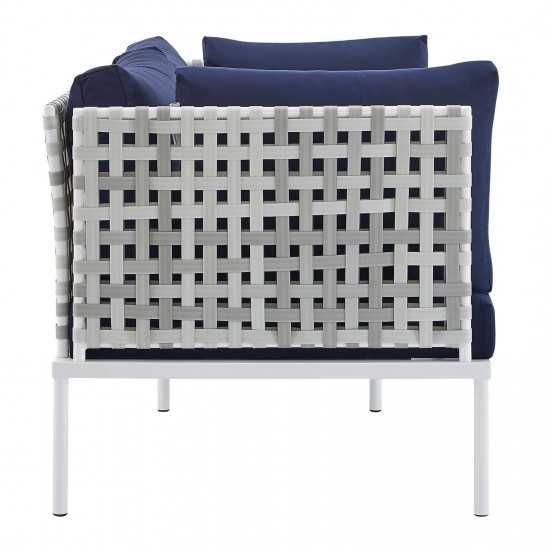 Harmony 4-Piece Sunbrella® Basket Weave Outdoor Patio Aluminum Seating Set