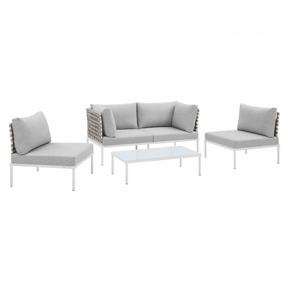 Harmony 4-Piece Sunbrella® Basket Weave Outdoor Patio Aluminum Seating Set Harmony 4-Piece Sunbrella® Basket Weave Outdoor Patio Aluminum Seating Set