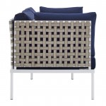 Harmony 4-Piece Sunbrella® Basket Weave Outdoor Patio Aluminum Seating Set