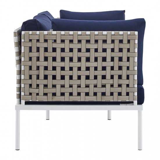 Harmony 4-Piece Sunbrella® Basket Weave Outdoor Patio Aluminum Seating Set