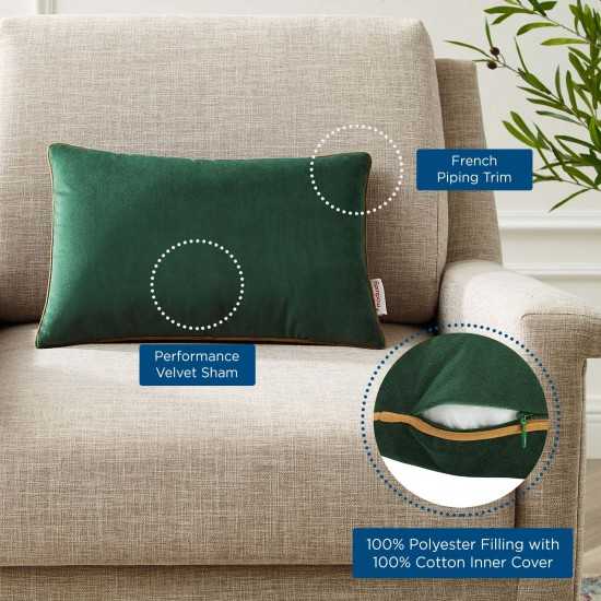 Accentuate 18" Lumbar Performance Velvet Throw Pillow